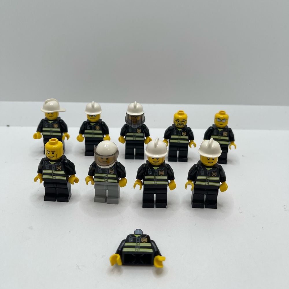 Lego Fire Fighters Minifigures Lot of 9